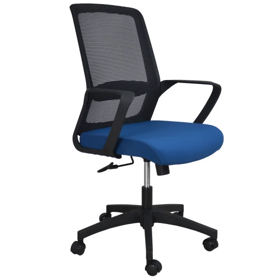 Крісло комп'ютерне INTARSIO IRON чорне/синє/чорний каркас